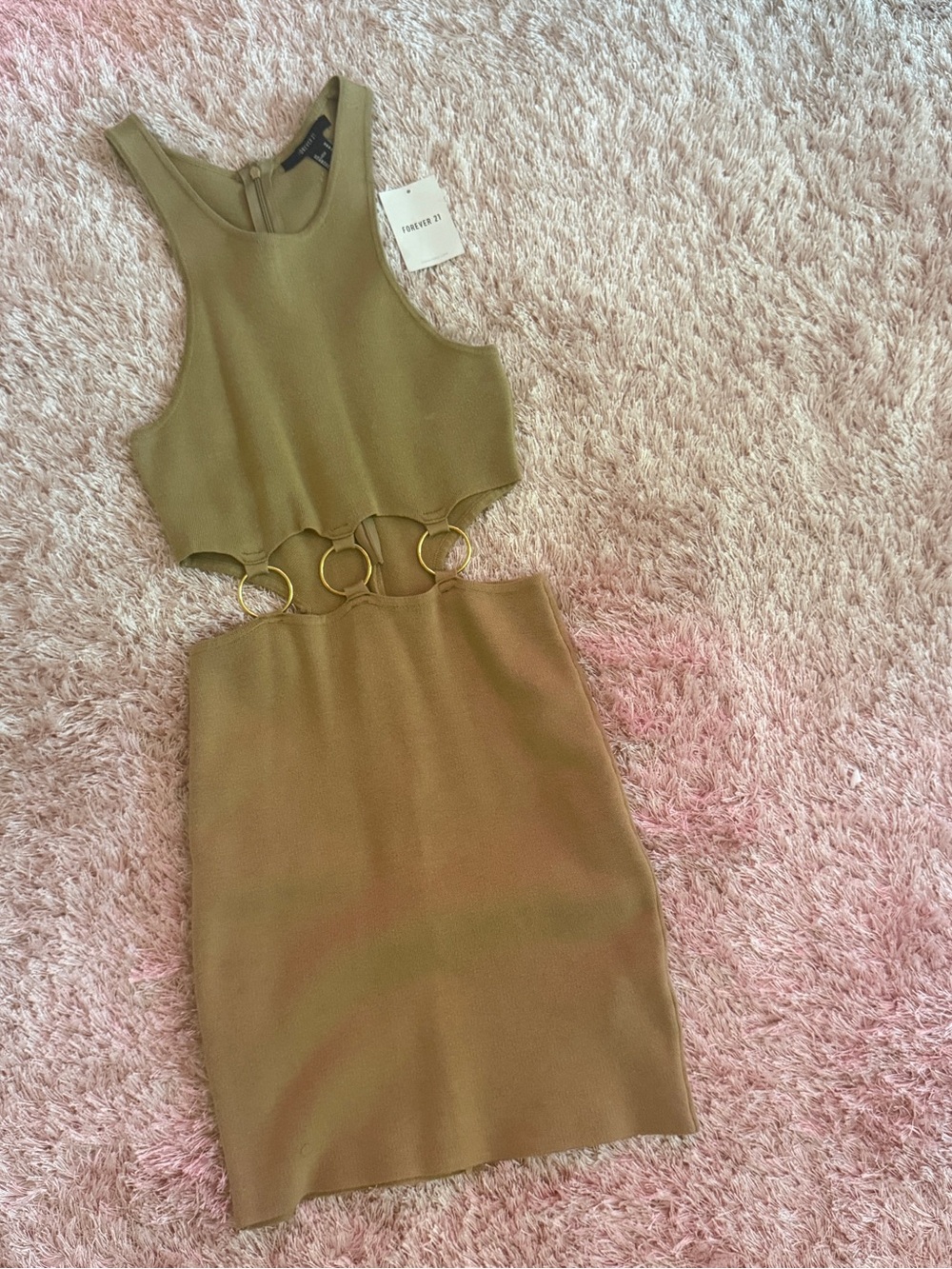 Forever 21 golden Cutout Ring-Accent Mini Dress